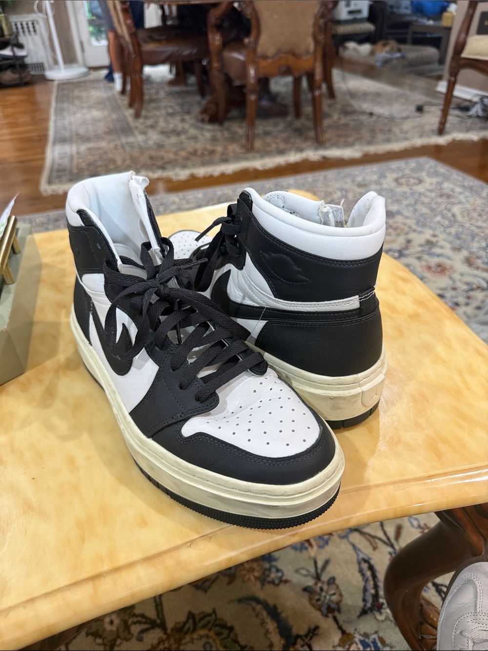 Nike High-Top Men’s Black & White Leather Sneakers panda